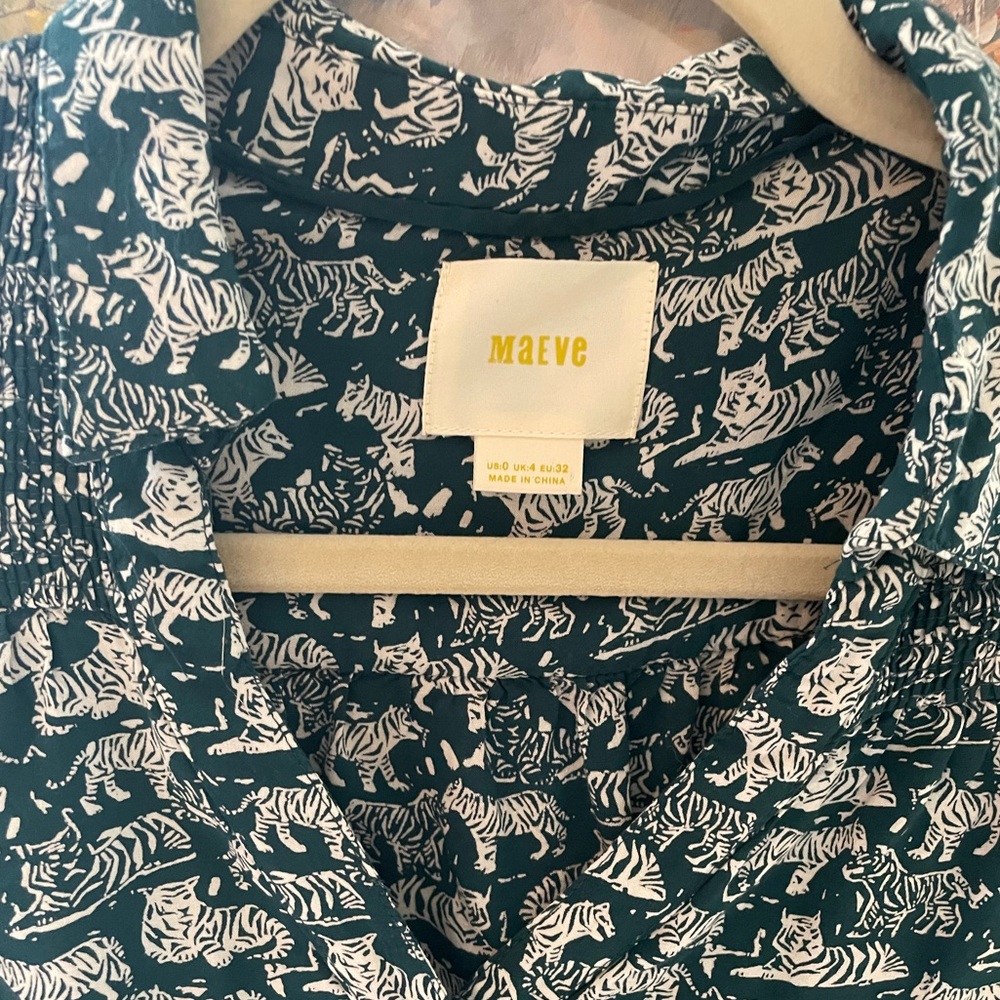 Maeve by Anthropologie Women’s Tiger Print Blouse
